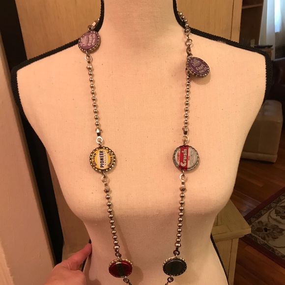 Swarovski Jewelry - Necklace/belt.  Antique bottle caps & Swvski cryst